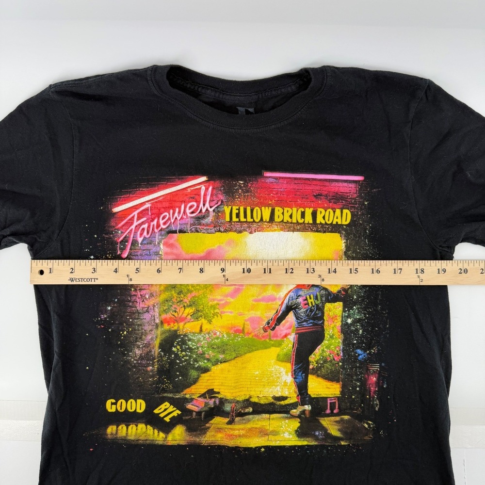 Elton John Graphic T-Shirt Mens M Black Farewell Yellow Brick Road 2018 Tour Tee - Picture 8 of 9